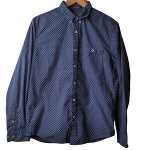 Mens button down shirt blue Cactus New York large Dress Shirt